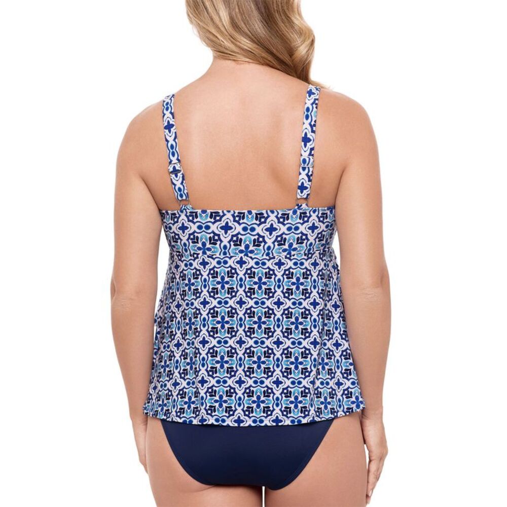 Swim Solutions Womens High-Low Double-Tier One-Piece Swimsuit 12 Amalfi Coast - Picture 3 of 4